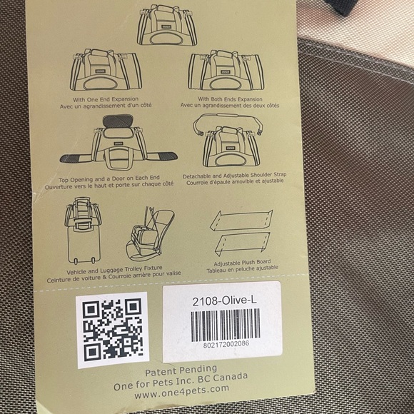 The One Bag Pet Carrier, Olive, Large - Picture 4 of 4